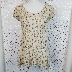 Free People Crochet Back Ditsy Tee | XS